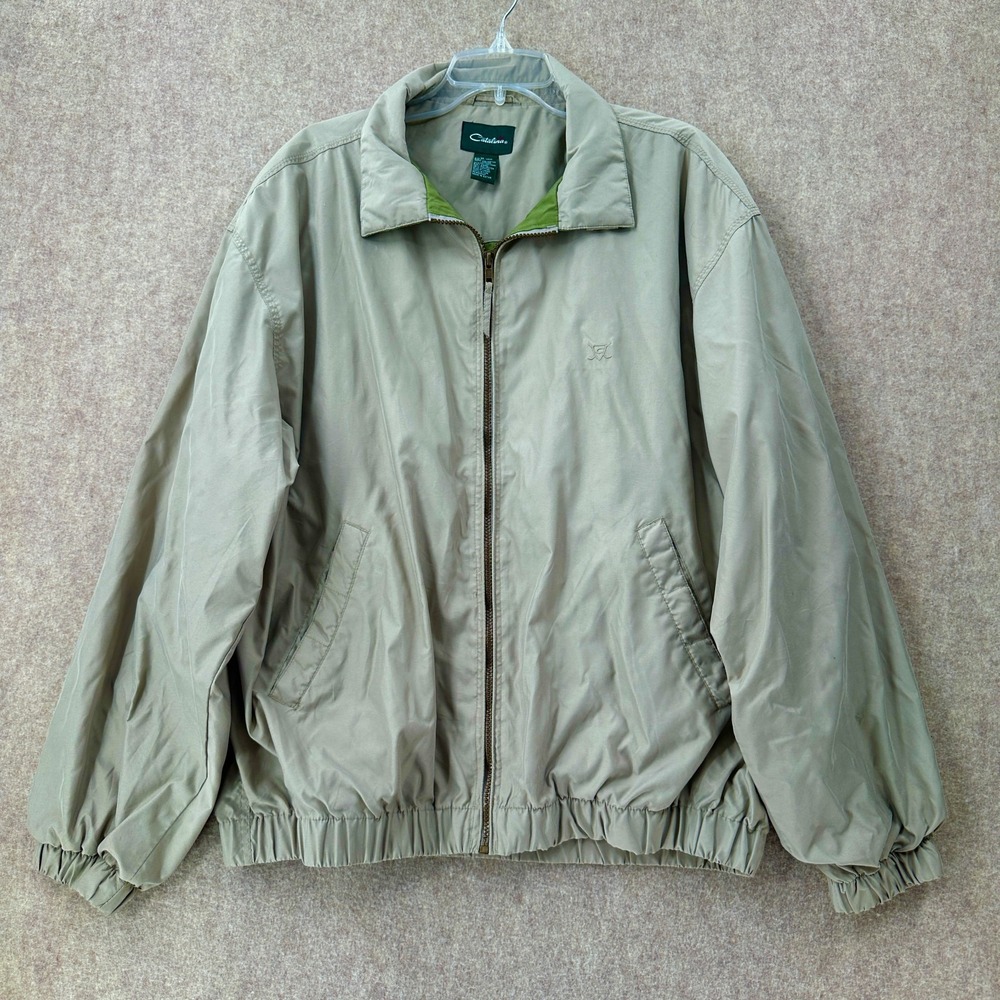 Vintage Catalina Jacket Full‎ Zip Jacket-Size XL Bomber Pockets Light Green Golf